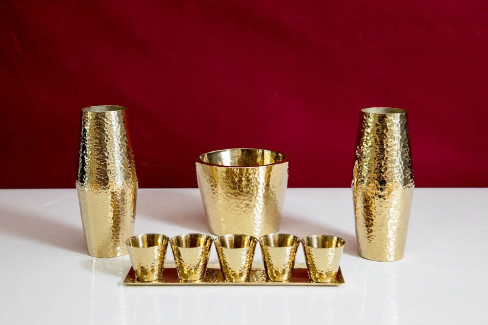 ถ้วยน้ำชาพร้อมถาด Aviva Spirit Stainless 304 ชุบ Titanium บูชาสิ่งศักดิ์สิทธิ์ สี Gold 